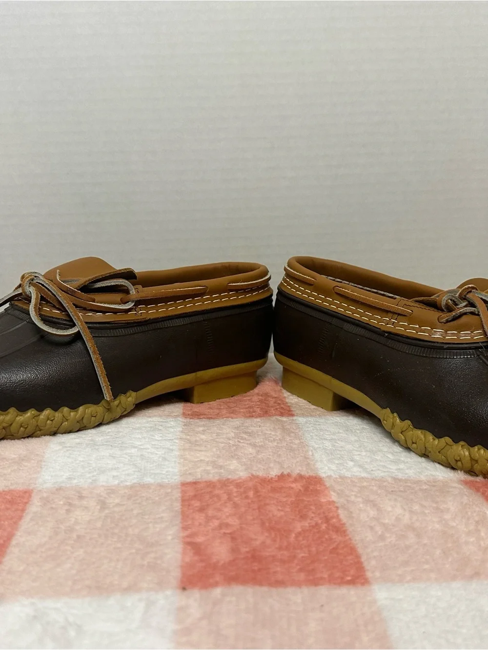 LL Beans women’s size 8 Brown Two-Tone Duck Rain Shoes
